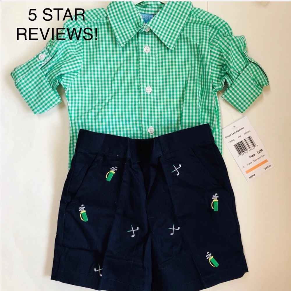 🎉SALE LAST SET! 2 Piece Boys Shorts Set 12 Months - Picture 1 of 2